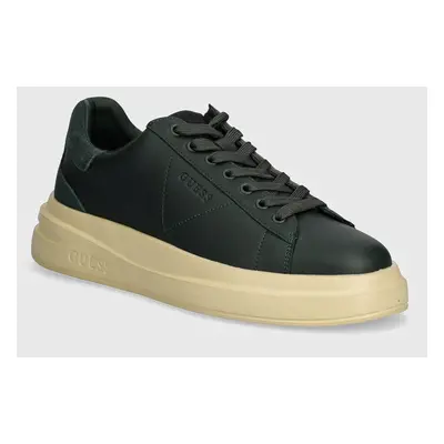 Kožené sneakers boty Guess ELBA zelená barva, FMTELB ELE12