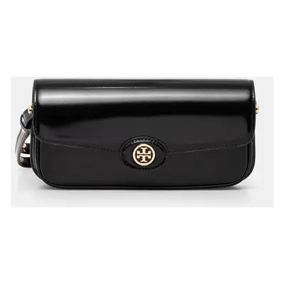 Kožená kabelka Tory Burch Robinson černá barva, 161831.001