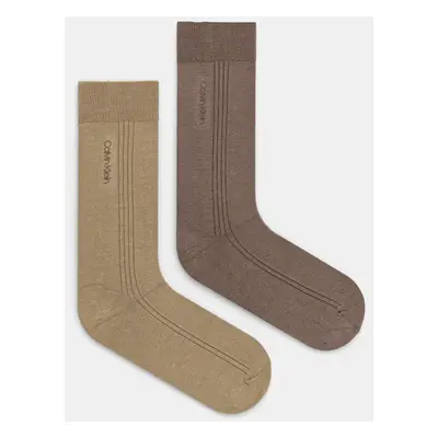 Ponožky Calvin Klein 2-pack pánské, zelená barva, 701232089