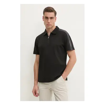 Bavlněné polo tričko Calvin Klein Jeans černá barva, J30J327240