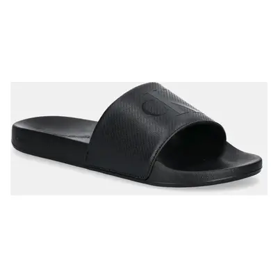 Pantofle Calvin Klein Jeans SLIDE AOP PRINT pánské, černá barva, YM0YM01269