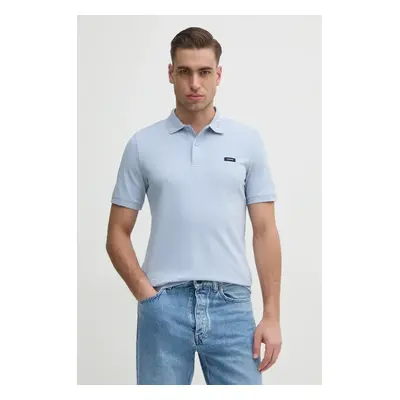 Polo tričko Calvin Klein modrá barva, s aplikací, K10K114474