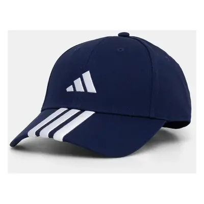 Bavlněná baseballová čepice adidas BBALL 3S CAP NL tmavomodrá barva, s aplikací, JP0384