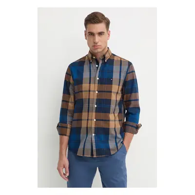 Bavlněná košile Tommy Hilfiger tmavomodrá barva, regular, s límečkem button-down, MW0MW37351