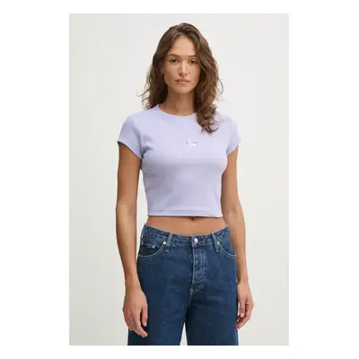 Tričko Calvin Klein Jeans fialová barva, LV047AB802