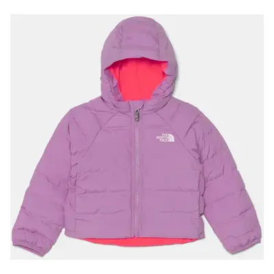 Dětská oboustranná bunda The North Face REVERSIBLE PERRITO HOODED JACKET fialová barva, NF0A88VJ