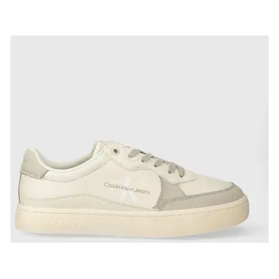 Sneakers boty Calvin Klein Jeans CLASSIC CUPSOLE LOW LTH ML FAD béžová barva, YM0YM00885