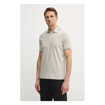 Bavlněné polo tričko Calvin Klein šedá barva, K10K114130