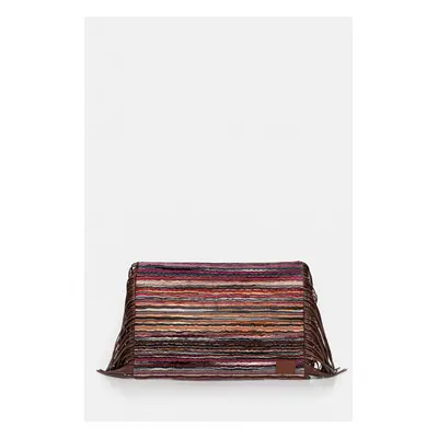 Psaníčko Missoni Clutch Fringes hnědá barva, MI10064F