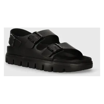 Kožené sandály Birkenstock BIRKENSTOCK X PAPILLIO Milano dámské, černá barva, 1024608