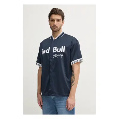 Košile Red Bull Racing x Pepe Jeans RBR SPORTS JERSEY pánská, tmavomodrá barva, relaxed, RM54001