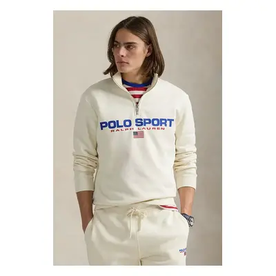 Mikina Polo Ralph Lauren pánská, bílá barva, s potiskem, 710835766