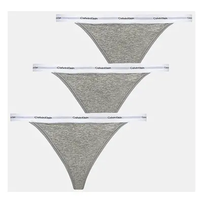 Tanga Calvin Klein Underwear 3-pack šedá barva, LV00QD5308