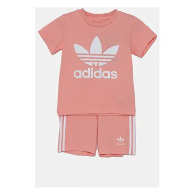 Dětská bavlněná souprava adidas Originals oranžová barva, JC6580