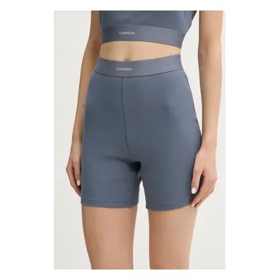 Šortky Calvin Klein Underwear modrá barva, high waist, 000QS7216E