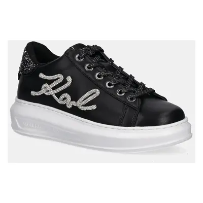 Kožené sneakers boty Karl Lagerfeld KAPRI černá barva, KL62510G