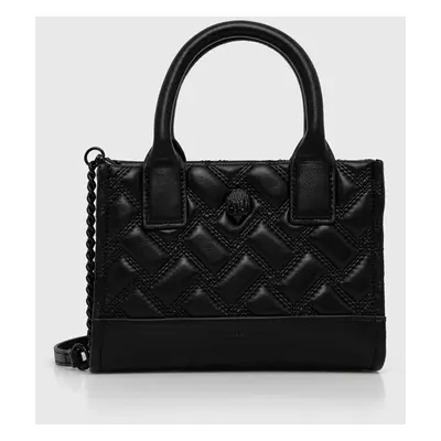 Kožená kabelka Kurt Geiger London XS KENSINGTON SQ TOTE DR černá barva, 2733400109