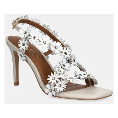 Kožené sandály Kurt Geiger London Flower Sandal bílá barva, 4353244109