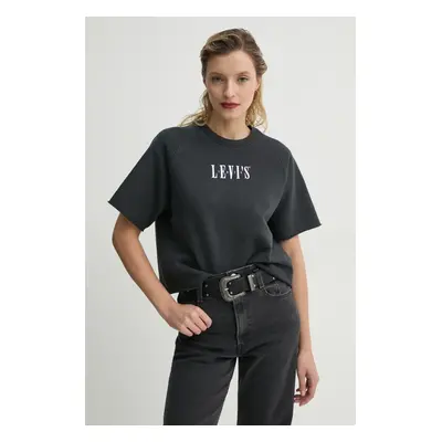 Bavlněné tričko Levi's GR DIANA SS SWEATSHIRT šedá barva, 001JX