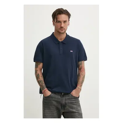 Bavlněné polo tričko Tommy Jeans tmavomodrá barva, DM0DM20676