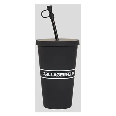 Šálek se brčkem Karl Lagerfeld Essential To Go černá barva, A1M42033