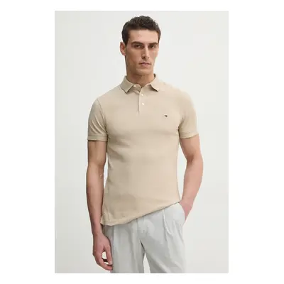 Polo tričko Tommy Hilfiger béžová barva, MW0MW17771