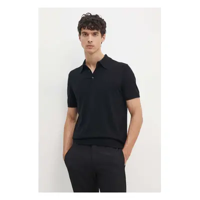 Bavlněné polo tričko Armani Exchange černá barva, 8NZF5D ZM3JZ