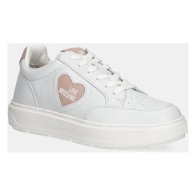 Kožené sneakers boty Love Moschino bílá barva, JA15154G1MIA110B