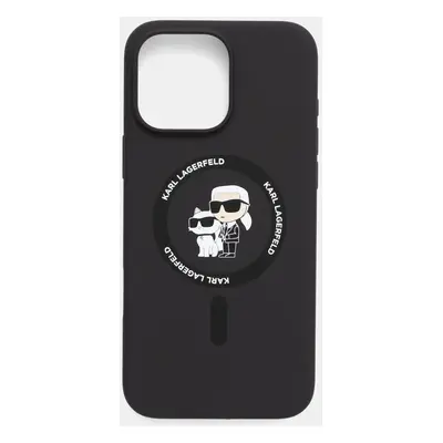 Obal na telefon Karl Lagerfeld iPhone 16 Pro Max 6.9 černá barva, KLHMP16XSCMKCRHK