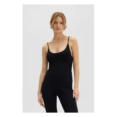 Overal Saint Body THIN STRIPES PLAYSUIT BLACK černá barva, s kulatým průkrčníkem, SB.525