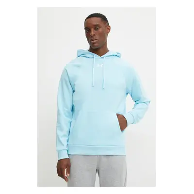 Mikina Under Armour Rival Fleece pánská, modrá barva, s kapucí, hladká, 1379757