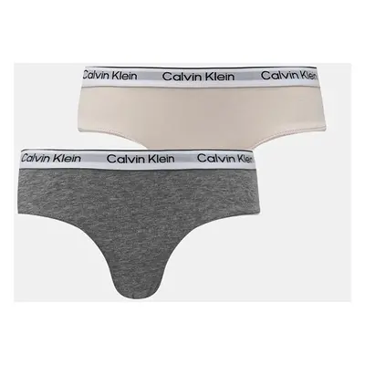 Dětské kalhotky Calvin Klein Underwear 2-pack šedá barva, G80G800726