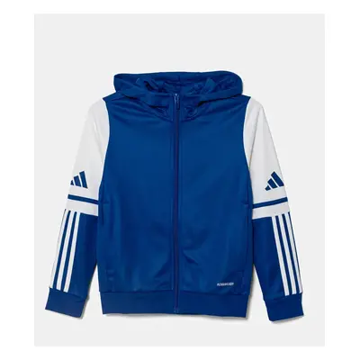 Dětská mikina adidas Performance modrá barva, s kapucí, s potiskem, JD4802