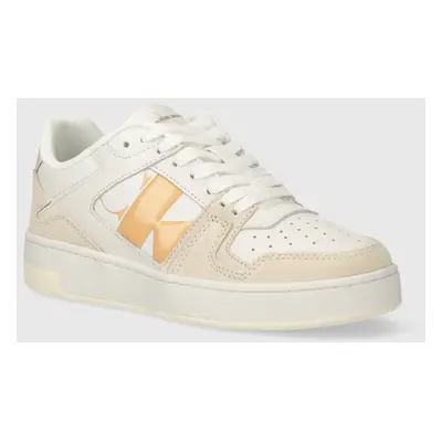 Sneakers boty Calvin Klein Jeans BASKET CUPSOLE LOW MIX NBS DC béžová barva, YW0YW01388