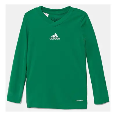 Dětské tričko s dlouhým rukávem adidas Performance zelená barva, s potiskem, GN7515