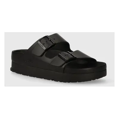 Kožené pantofle Birkenstock BIRKENSTOCK X PAPILLIO Arizona Platform Exq dámské, černá barva, na 