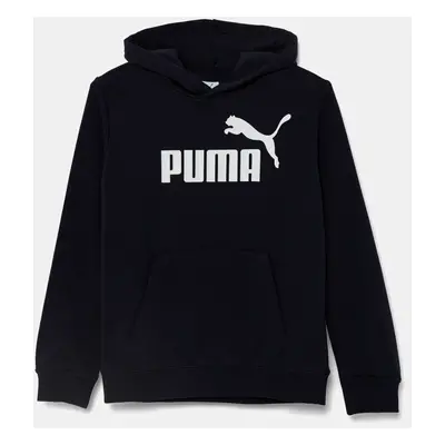 Dětská mikina Puma ESS No. 1 Logo Hoodie TR tmavomodrá barva, s kapucí, s potiskem, 684909