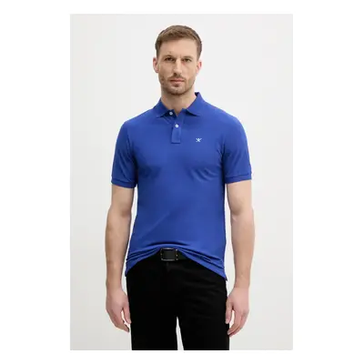 Bavlněné polo tričko Hackett London modrá barva, HM563426