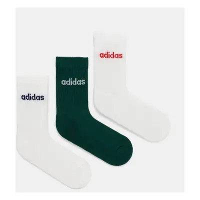 Ponožky adidas Essentials 3-pack zelená barva, JG3697