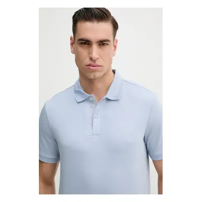 Bavlněné polo tričko Calvin Klein modrá barva, K10K114135