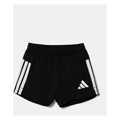 Dětské kraťasy adidas černá barva, s aplikací, nastavitelný pas, JJ5038