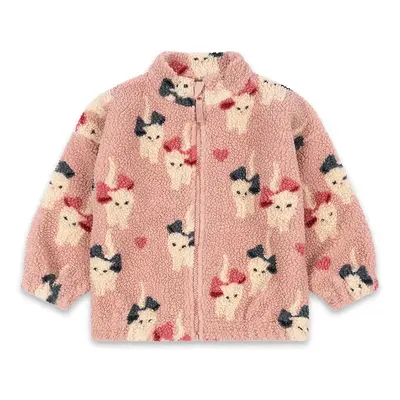 Dětská bomber bunda Konges Sløjd JODY TEDDY JACKET GRS růžová barva, KS102308