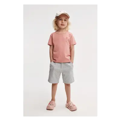 Dětské bavlněné šortky Liewood Barrett Stripe Shorts zelená barva, vzorované, LW19926