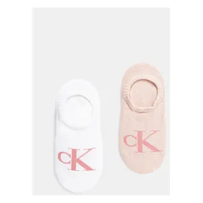 Ponožky Calvin Klein Jeans 2-pack dámské, béžová barva, 701228817