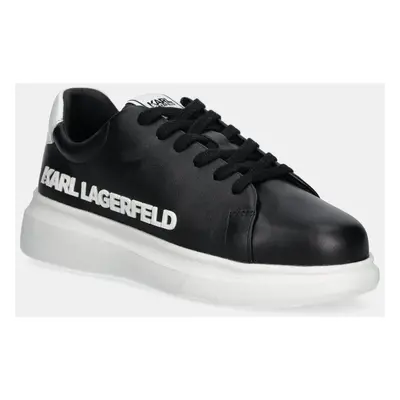 Dětské kožené sneakers boty Karl Lagerfeld černá barva, Z30381