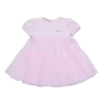 Dětské bavlněné šaty Marni MD294B DRESS růžová barva, mini, M01439