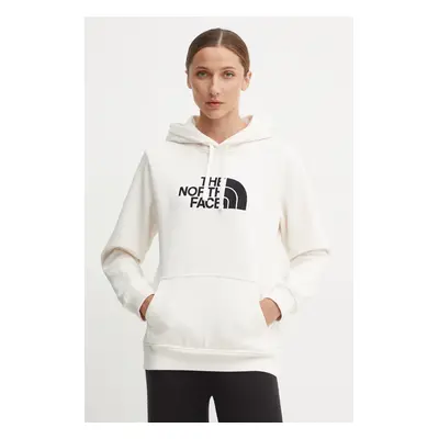 Mikina The North Face Drew Peak Pullover Hoodie dámská, béžová barva, s kapucí, s aplikací, NF0A