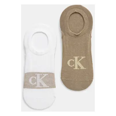 Ponožky Calvin Klein Jeans 2-pack pánské, béžová barva, 701231389