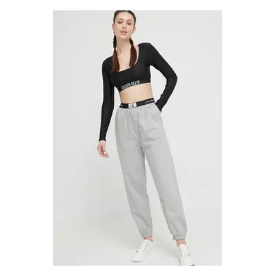 Bavlněné kalhoty Calvin Klein Underwear šedá barva, 000QS6943E