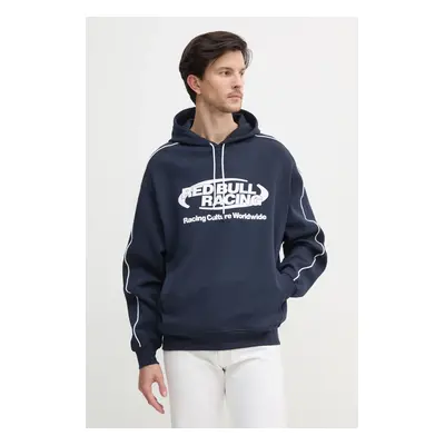 Mikina Red Bull Racing x Pepe Jeans LOGO PIPING HOODY pánská, tmavomodrá barva, s kapucí, s poti